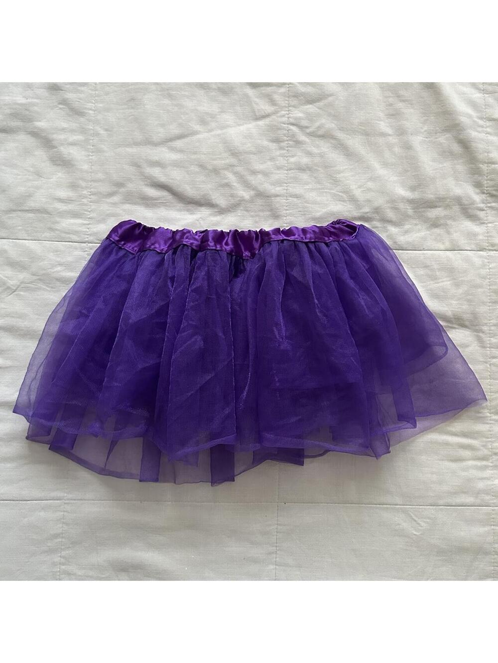 Purple Layered Tulle Tutu Mini Skirt XS Halloween Fairy Costume